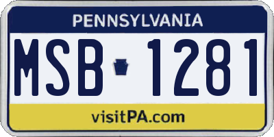 PA license plate MSB1281