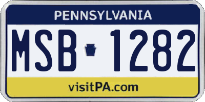 PA license plate MSB1282