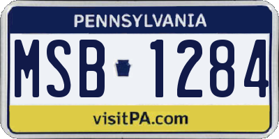 PA license plate MSB1284