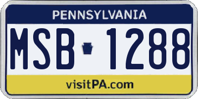 PA license plate MSB1288