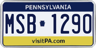 PA license plate MSB1290