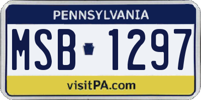 PA license plate MSB1297
