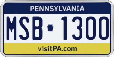 PA license plate MSB1300