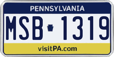 PA license plate MSB1319