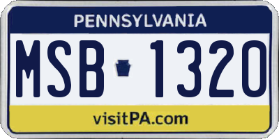 PA license plate MSB1320