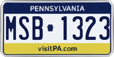 PA license plate MSB1323