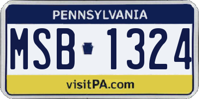 PA license plate MSB1324