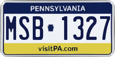 PA license plate MSB1327