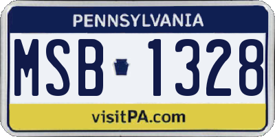 PA license plate MSB1328
