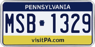 PA license plate MSB1329