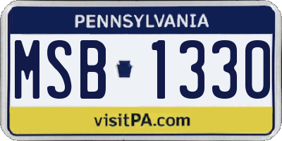 PA license plate MSB1330