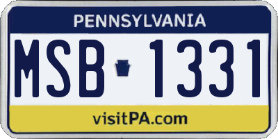 PA license plate MSB1331