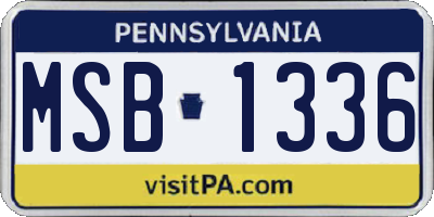 PA license plate MSB1336