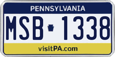 PA license plate MSB1338