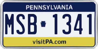 PA license plate MSB1341