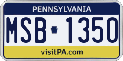 PA license plate MSB1350