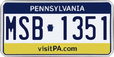 PA license plate MSB1351