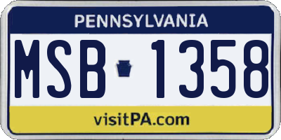 PA license plate MSB1358