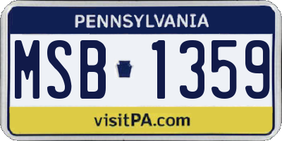 PA license plate MSB1359