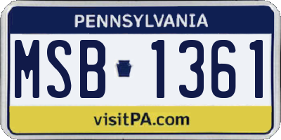 PA license plate MSB1361