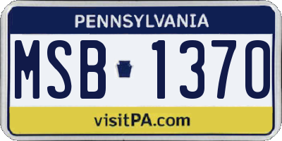 PA license plate MSB1370