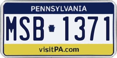PA license plate MSB1371