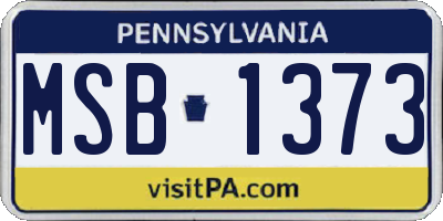 PA license plate MSB1373