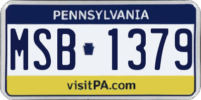 PA license plate MSB1379