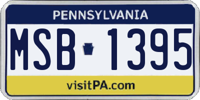 PA license plate MSB1395