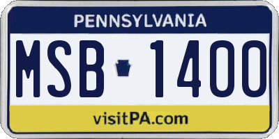 PA license plate MSB1400