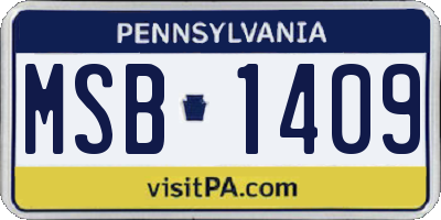 PA license plate MSB1409