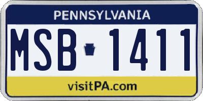 PA license plate MSB1411