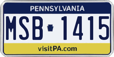 PA license plate MSB1415
