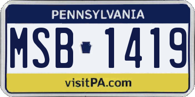 PA license plate MSB1419