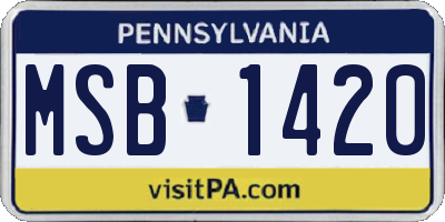 PA license plate MSB1420