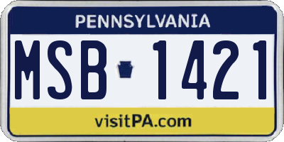 PA license plate MSB1421