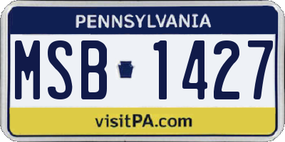PA license plate MSB1427