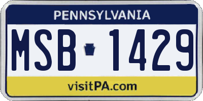 PA license plate MSB1429