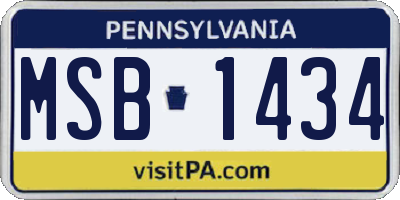 PA license plate MSB1434