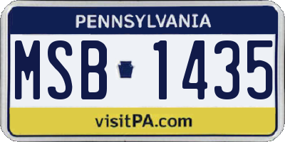 PA license plate MSB1435