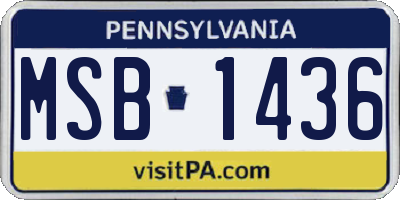 PA license plate MSB1436