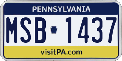 PA license plate MSB1437