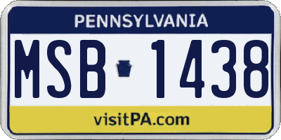PA license plate MSB1438