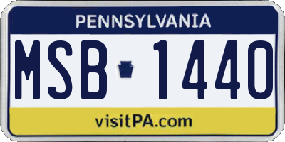 PA license plate MSB1440
