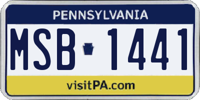 PA license plate MSB1441