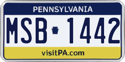PA license plate MSB1442
