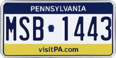 PA license plate MSB1443