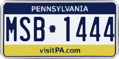 PA license plate MSB1444