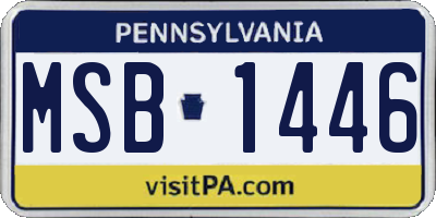PA license plate MSB1446