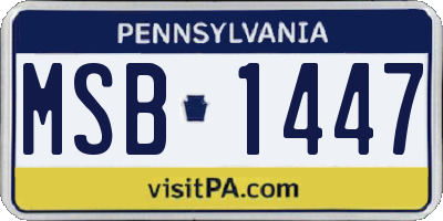 PA license plate MSB1447